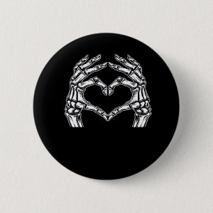 Skeleton Heart Hands Sign Halloween Costume Basic  6 Cm Round Badge