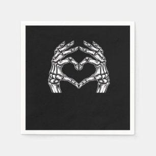 Skeleton Heart Hands Sign Halloween Costume Basic  Napkin