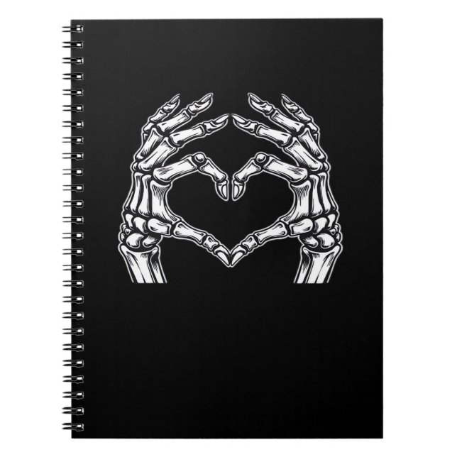 Skeleton Heart Hands Sign Halloween Costume Basic  Notebook (Front)