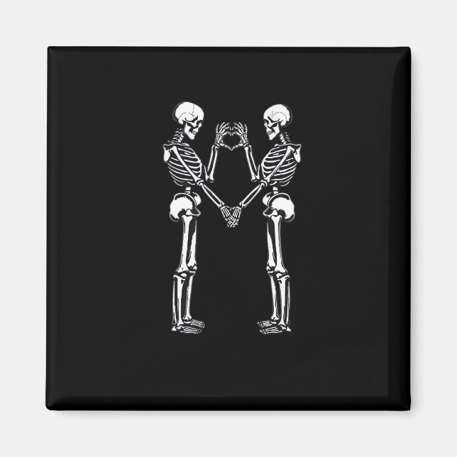 Skeleton Heart Hands Sign Halloween Costume Classi Magnet (Front)