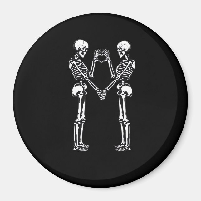 Skeleton Heart Hands Sign Halloween Costume Classi Magnet (Front)