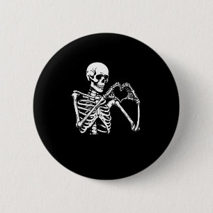 Skeleton Heart Hands Sign Halloween Costume Retro 6 Cm Round Badge