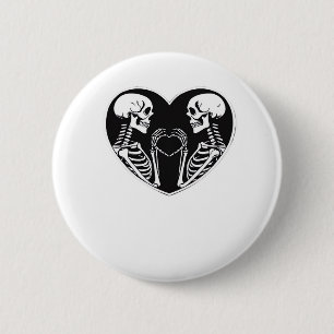 Skeleton Heart Hands Sign Halloween Costume Retro  6 Cm Round Badge