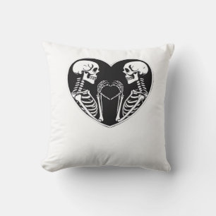 Skeleton Heart Hands Sign Halloween Costume Retro  Cushion