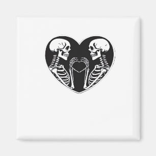Skeleton Heart Hands Sign Halloween Costume Retro  Magnet
