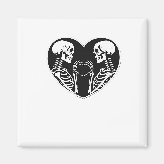 Skeleton Heart Hands Sign Halloween Costume Retro  Magnet (Front)