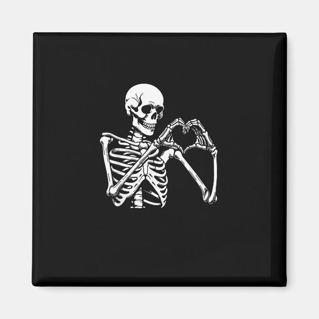 Skeleton Heart Hands Sign Halloween Costume Retro  Magnet (Front)
