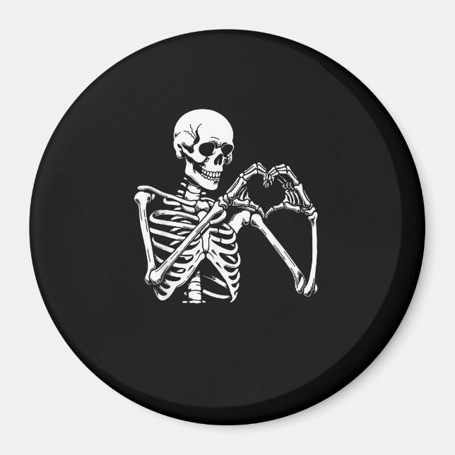 Skeleton Heart Hands Sign Halloween Costume Retro  Magnet (Front)