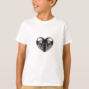 Skeleton Heart Hands Sign Halloween Costume Retro  T-Shirt