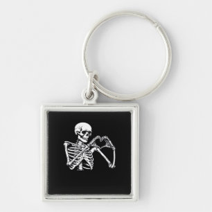 Skeleton Heart Hands Sign Halloween Costume Trendi Key Ring