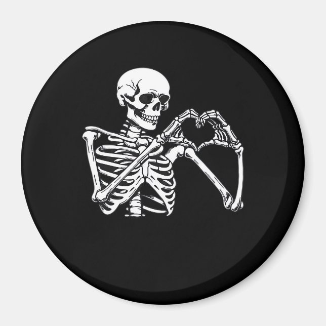 Skeleton Heart Hands Sign Halloween Costume Trendi Magnet (Front)