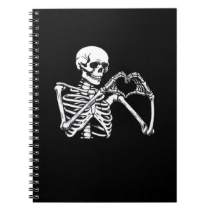 Skeleton Heart Hands Sign Halloween Costume Trendi Notebook