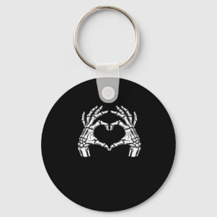 Skeleton Heart Hands Sign Halloween Costume Viral  Key Ring