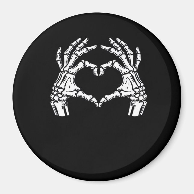 Skeleton Heart Hands Sign Halloween Costume Viral  Magnet (Front)