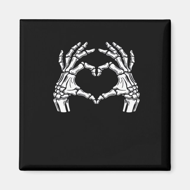 Skeleton Heart Hands Sign Halloween Costume Viral  Magnet (Front)