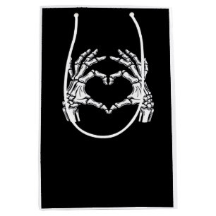 Skeleton Heart Hands Sign Halloween Costume Viral Medium Gift Bag