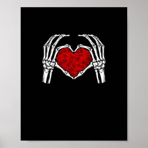 Skeleton Heart Hands Sign Valentine's Day Cute Hea