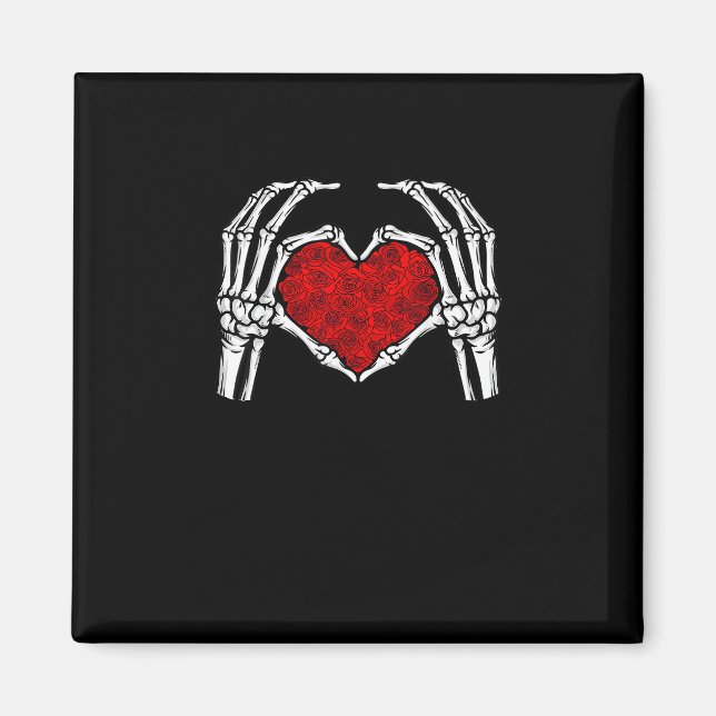 Skeleton Heart Hands Sign Valentine's Day Cute Hea Magnet (Front)