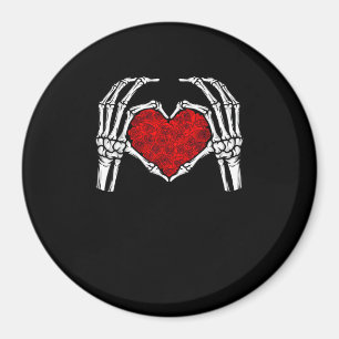 Skeleton Heart Hands Sign Valentine's Day Cute Hea Magnet