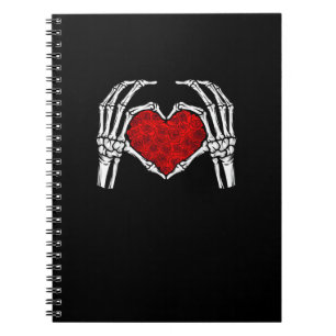 Skeleton Heart Hands Sign Valentine's Day Cute Hea Notebook