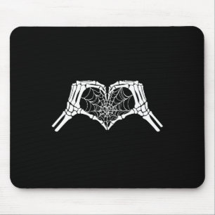 Skeleton Heart Hands Spiderweb Halloween Spooky Lo Mouse Mat