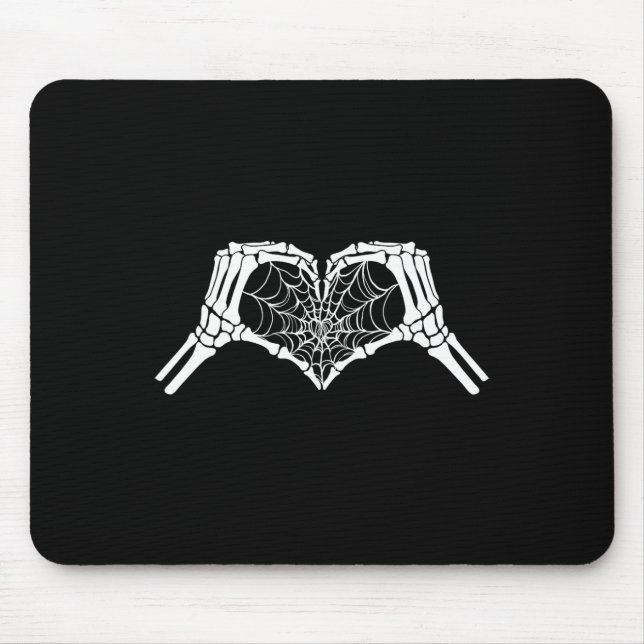 Skeleton Heart Hands Spiderweb Halloween Spooky Lo Mouse Mat (Front)