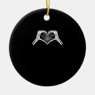 Skeleton Heart Hands Spiderweb Halloween Spooky Wo Ceramic Tree Decoration