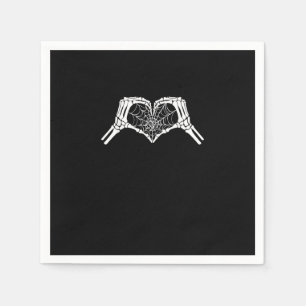 Skeleton Heart Hands Spiderweb Halloween Spooky Wo Napkin