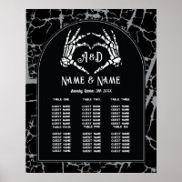 Skeleton Heart Hands Table Plan Wedding Seating
