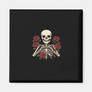 Skeleton Heart Hands With Red Roses – Romantic Got Magnet