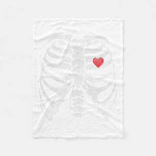 Skeleton Heart Rib Cage X-ray Adult Kids Fun Hallo Fleece Blanket