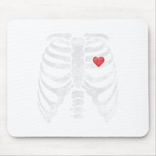 Skeleton Heart Rib Cage X-ray Adult Kids Fun Hallo Mouse Mat