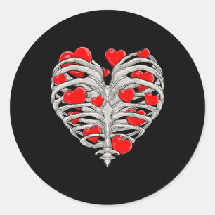 Skeleton Heart Rib Cage X Ray Adult Kids Funny Val Classic Round Sticker