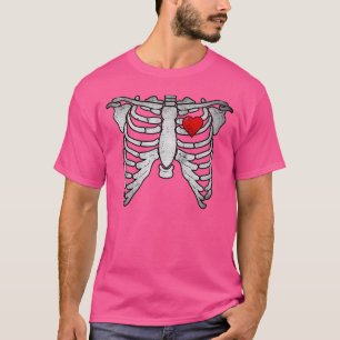 Skeleton Heart Rib Cage X Ray Adult Kids Hallowe T-Shirt