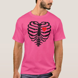 Skeleton Heart Rib Cage X Ray Adult Kids Hallowee T-Shirt