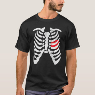 Skeleton Heart Rib Cage X Ray Adult Kids Hallowee T-Shirt