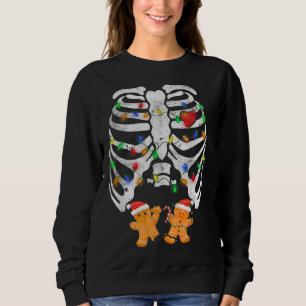 Skeleton Heart Rib Cage X Ray Gingerbread Christma Sweatshirt