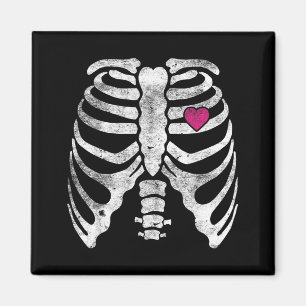 Skeleton Heart Rib Cage X-Ray Kids Funny Halloween Magnet