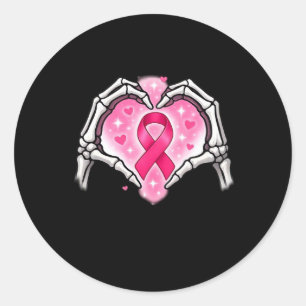 Skeleton Heart Ribbon Awareness Inspirational Desi Classic Round Sticker