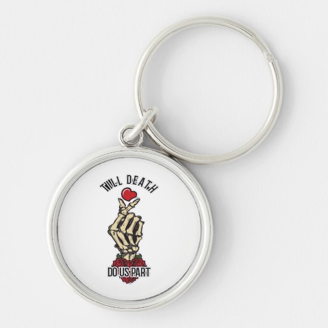 Skeleton Heart Till Death Do Us Part Key Ring (Front)