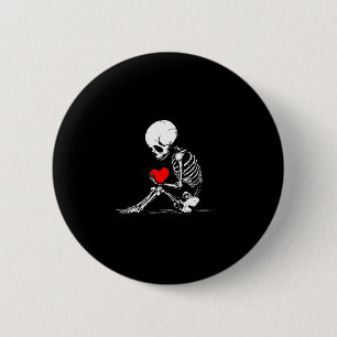 Skeleton Heart Valentines Emo Gothic Minimalist Ck 6 Cm Round Badge