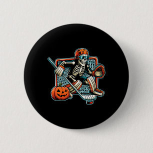 Skeleton Hockey Goalie Halloween Costume 6 Cm Round Badge