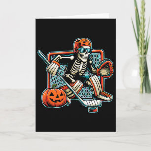 Skeleton Hockey Goalie Halloween Costume Card