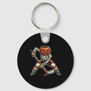 Skeleton Hockey Halloween Costumes Pumpkin Hockey Key Ring
