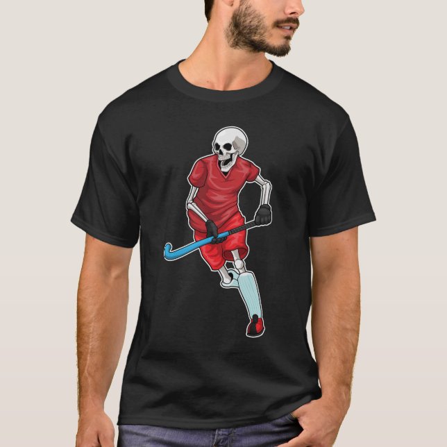 Skeleton Hockey Hockey bat T-Shirt (Front)
