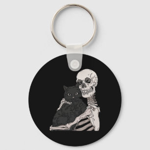 Skeleton Holding A Cat Lazy Halloween Costume Sku Key Ring