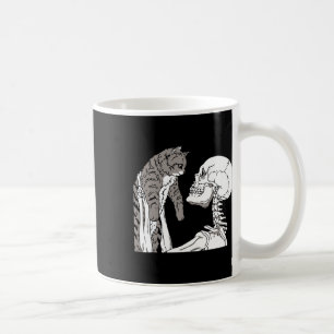 Skeleton Holding A Cat Lazy Halloween Costume Skul Coffee Mug