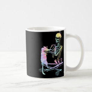 Skeleton Holding A Cat Lazy Halloween Costume Tie Coffee Mug