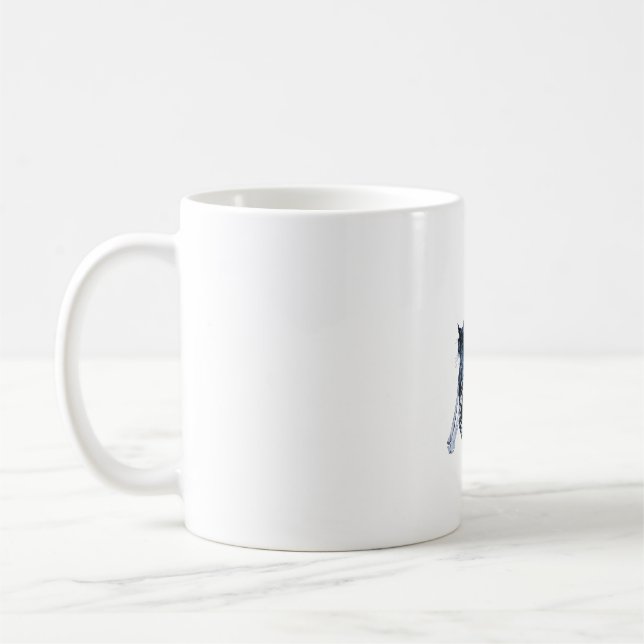 Skeleton Holding Cat Skull Kitty Cute Goth Hallowe Coffee Mug (Left)