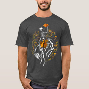 Skeleton Horse and Bronc Rider Halloween Costume T-Shirt